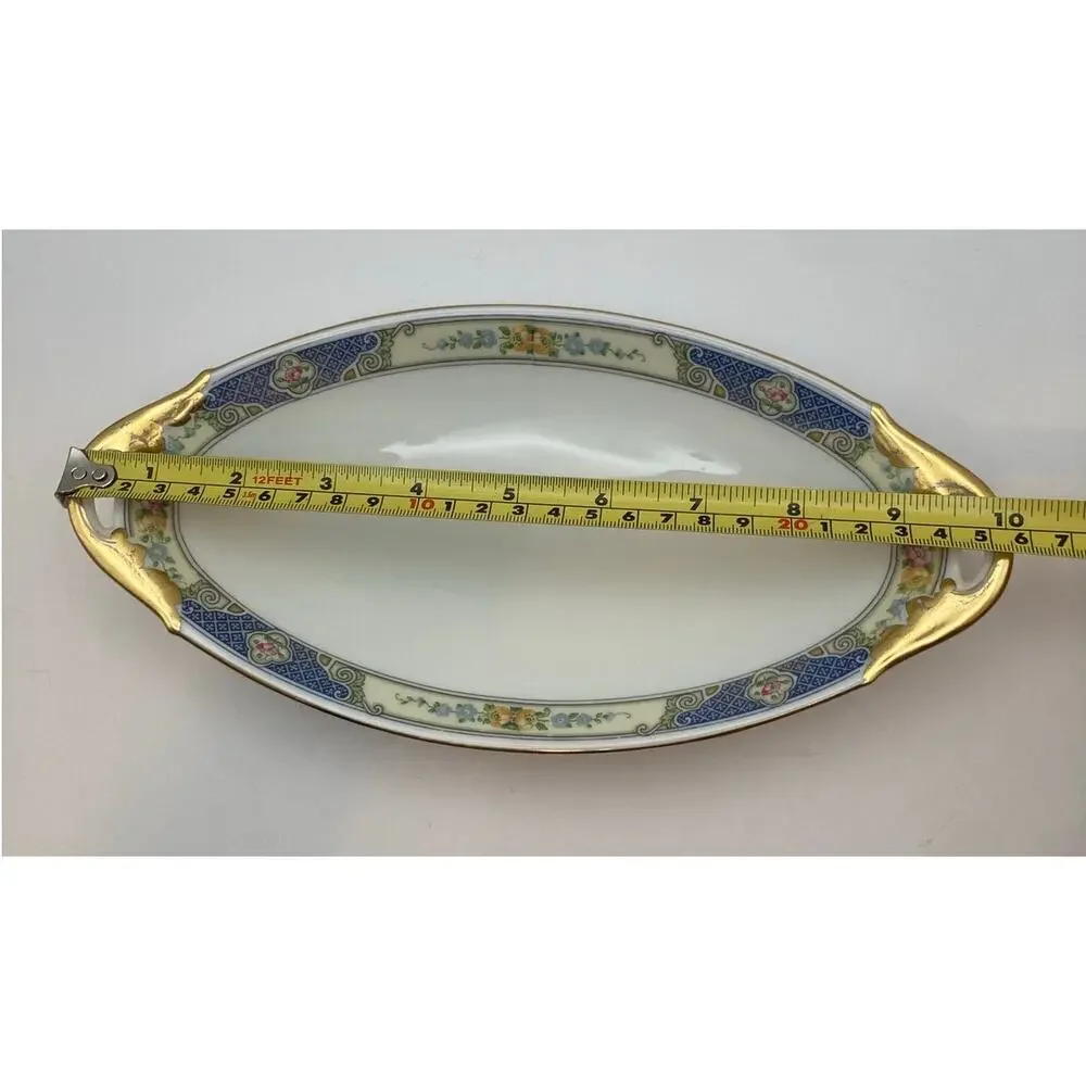 VTG Bohemia Ceramic Works Cecil Pattern Small Oval Au Gratin Dish Czechoslovakia